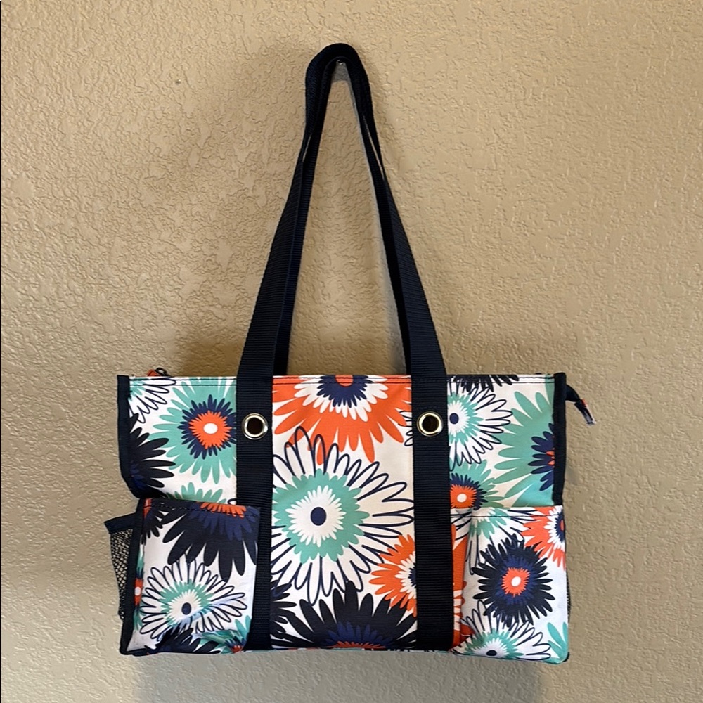 Genuine Thirty-one Floral Tote Bag - Multicolor 7 exterior pockets!